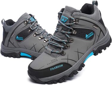 Чоловічі трекінгові черевики для хайкінгу та бігу, чорно-сі, розмір 44 EU, водонепроникні