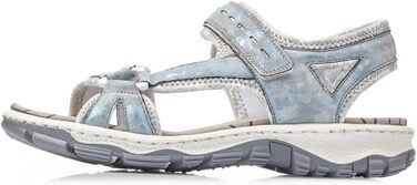 Жіночі сандалії Rieker 68879, блакитні, розмір 38 EU, вузька колодка