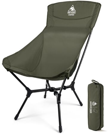 Крісло туристичне складне OneTigris OASISFLEX, 150 кг, з інтегрованим хрестоподібним каркасом, 2 кишені, Ranger Green