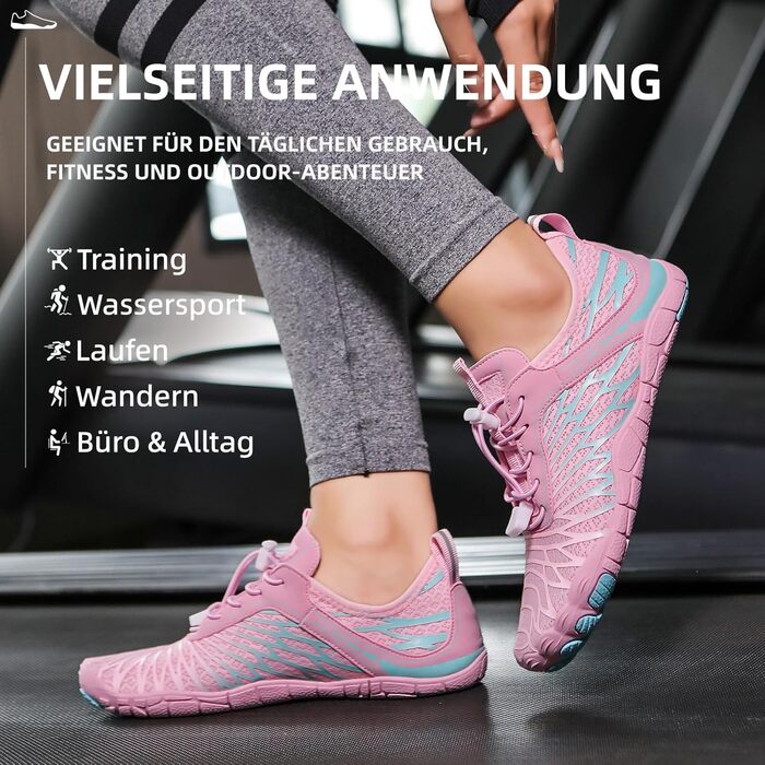 Босоніжки для жінок та чоловіків: зручні аквашузи для ходьби, плавання та тренувань. Широка передня частина, босоніжки для пляжу, бігу по стежках, фітнесу. Розмір EU 36, рожевий колір