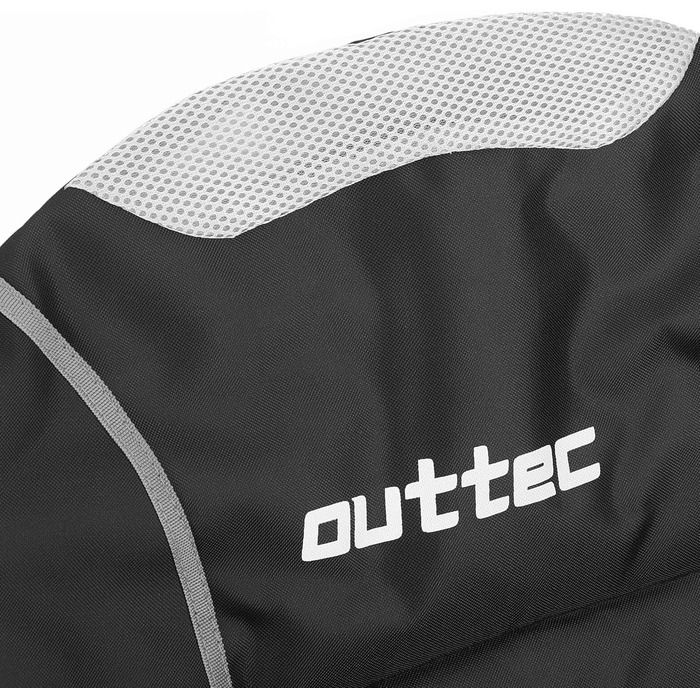 Зручний складаний стілець для кемпінгу Outtec: 130 кг, висока спинка, підсклянник, сумка, зелений (чорний)