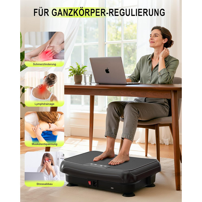 Віброплатформа HomeFitnessCode Mini для жінок - тренажер з різними рівнями інтенсивності, вібротренажер для дому, схуднення, нарощування м'язів, тренування всього тіла, чорний