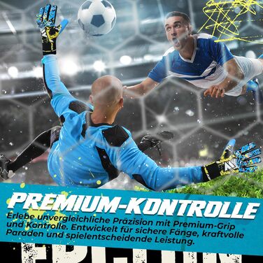 Дитячі та юнацькі воротарські рукавички Torwarthandschuhe: дихаючі та зручні рукавички з латексного піноматеріалу для хлопчиків, дівчаток та юніорів (9, Cyan)