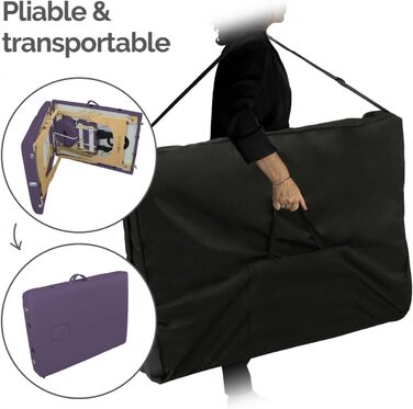 Складана масажна кушетка Vivezen з 3 зонами та Reiki-панеллю з дерева + аксесуари та сумка для перенесення