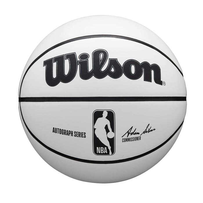 М'яч для баскетболу Wilson NBA з автографом, білий/коричневий, розмір 17.8-74.9 см