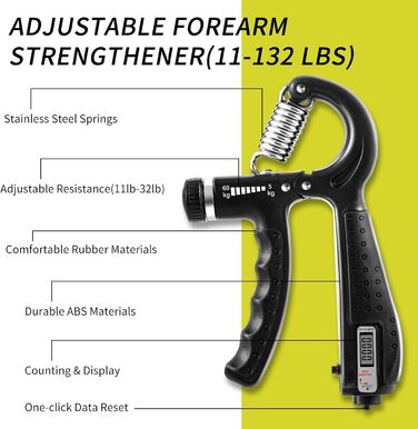 Набір для тренування сили хвата SOLUAME (7 шт.): підручники для пальців, м'ячик для стискання, кільце, регульовані підручники для підручників