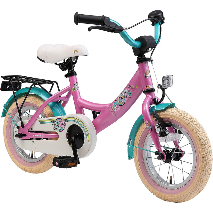 Дитяче велосипед BIKESTAR для дівчаток 3-4 років | 12-дюймовий класичний велосипед | Рожево-білий | Без ризику тестування