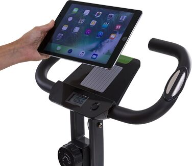 Складаний велотренажер Tunturi Cardio Fit B20 X Bike з LCD-дисплеєм і тримачем для планшета, чорний – домашній фітнес-велосипед