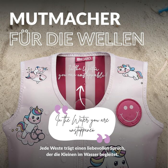 Дитячий рюкзак NOARD Kinder Schwiweste з 40+ нашивками для персоналізації, різні дизайни та розміри, 15–30 кг, 2–6 років, сертифікований EN 13138-1:2021 для безпечного навчання ходьбі, Siply green (L, Fantasy Friends)