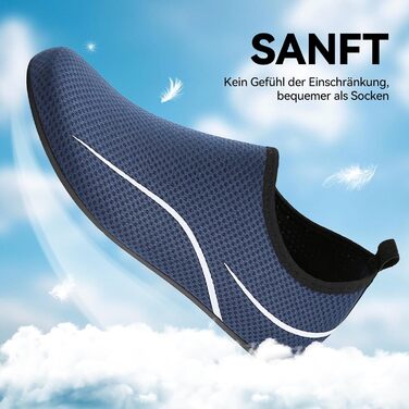 Чоловічі та жіночі водяні черевики для плавання та серфінгу. Дихаючі, швидковисихаючі, унісекс (35 EU, синій)