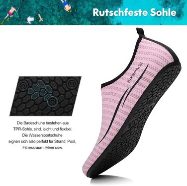 Шкарпетки для плавання Sixspace: шкарпетки для води для жінок та чоловіків, шкарпетки для пляжу, шкарпетки для босоногих (рожевий, 41 EU)