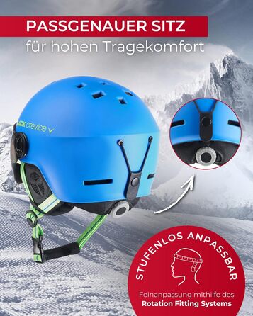 Шолом гірськолижний BLACK CREVICE Gstaad з візором (пілотський стиль) | Полікарбонат | Дихаючий | Регульований розмір | Для чоловіків та жінок