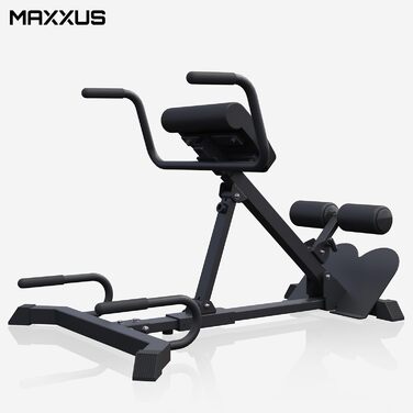 MAXXUS Тренажер для спини 7в1, складаний, сталевий, до 150 кг, гіперекстензія, для дому та пресу, чорний