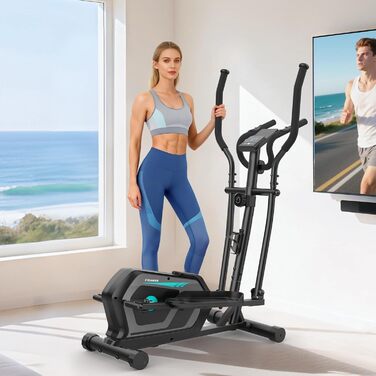 Еліптичний тренажер Neezee з Bluetooth, LCD-монітором, датчиком пульсу та 16 рівнями опору