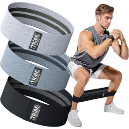 Тканинні фітнес-гумки для ніг Tribe Lifting, набір еластичних стрічок для тренувань, сідничні гумки для жінок та чоловіків, сірі