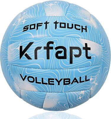Волейбольний м'яч Krfapt розмір 5, офіційний, Soft Touch, для тренувань, Outdoor/Indoor, водонепроникний, з дизайном Ripples (Blue/Purple/Pink)