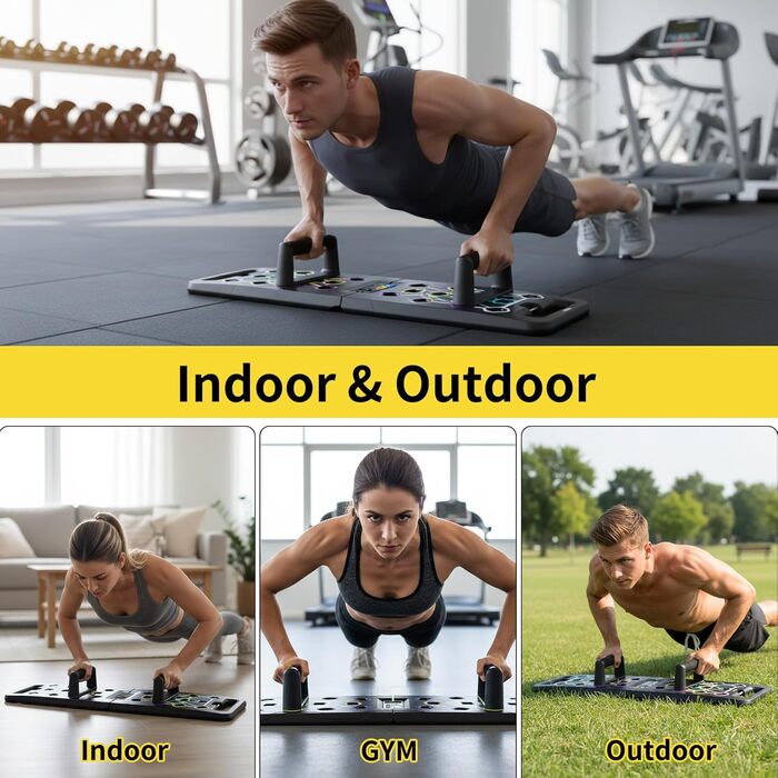 Багатофункціональна дошка для віджимань 24 в 1 з автоматичним лічильником, складаний тренажер для дому та калістеніки, чорний