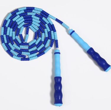 Скакалка для фітнесу Cafurty з м'якими намистинами, без спутанню, регульована довжина, 9.8 футів (блакитна)