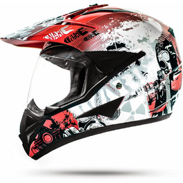 Мотошолом ATO-Moto 804 GS War Rot Cross з візором, ECE 22.05, XL (61 см)