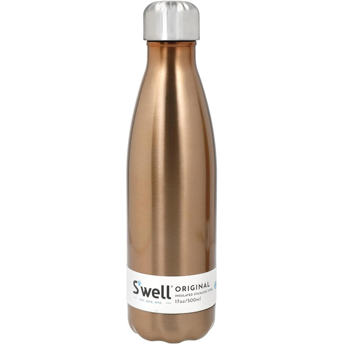 Термобутилка S'well Pyrit 500 мл, вакуумна, нержавіюча сталь, BPA-free, зберігає тепло і холод, для напоїв у дорозі
