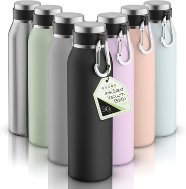 Тришарова термобутилка SipX з нержавіючої сталі 590 мл, чорна, BPA-free, з кришкою, тримає холод до 24 годин, багаторазова