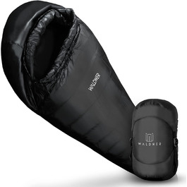Спальний мішок WALDNER Daunenschlafsack Ultraleicht – ультралегкий, 4 сезони, 800г пуху, 600FP, для кемпінгу та відпочинку на природі, до 200 см