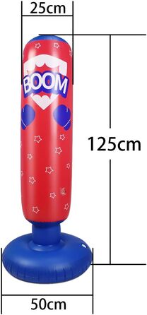 Дитячий боксерський мішок на підставці, 125 см, червоний. Мішок для кікбоксингу, боксерський манекен, іграшки для активного відпочинку, спортивні подарунки для хлопчиків