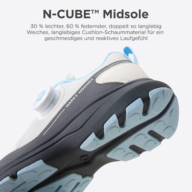 Дитячі кросівки Happy Nochnoc All-MAX – легкі та дихаючі спортивні кросівки з високою амортизацією для тенісу, відпочинку та тренувань. Sakura Rosa, Eisweiß (32 EU)