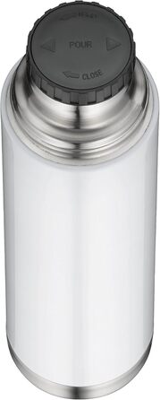 Термос пляшка alfi Isotherm Eco 500 мл, біла, нержавіюча сталь, ізольована, з чашкою, герметична, з кришкою, зберігає тепло 12 годин, холод 24 години