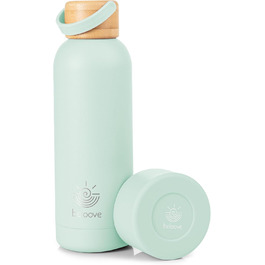 Термобутилка beloove™ 500 мл м'ятно-зелена, з нержавіючої сталі, BPA-free, з чохлом, подвійні стінки, герметична, для газованих напоїв, термос, стійка до подряпин, порошкове покриття