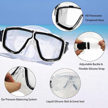 Набір для снорклінгу для дорослих з ластами, маскою та сухим трубкою, сумка в комплекті