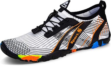 Водні шкарпетки для плавання та дайвінгу WateLves - унісекс, дихаючі, неслизькі, розмір 40 EU, білий/оранжевий