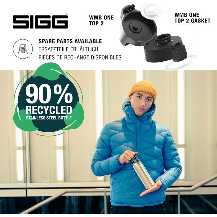 Сталева пляшка для води Sigg Shield ONE для газованих напоїв, герметична, BPA-free, 1 л, Brushed