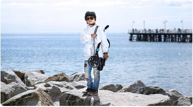 Міський самокат SOKE Cityroller чорно-блакитний - для дорослих та підлітків