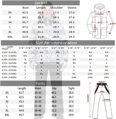 GS SNOWING Комплект чоловічого костюма: куртка та штани, ізольований, водонепроникний, для сноуборду та зимових видів спорту #02 Білий + Білий