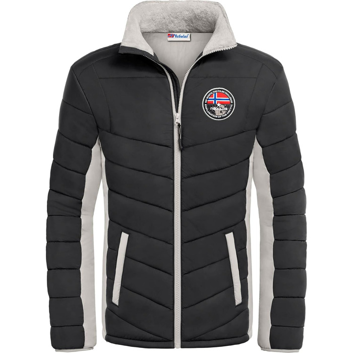 Зимова куртка Nebuus Genius для чоловіків (XXL, чорно-сіра)