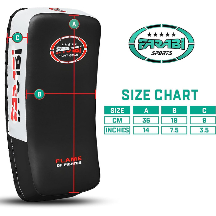 Набори для ударів Farabi Sports Curved Kick Pads (пара), чорні – для кікбоксингу, MMA, муай-тай, кікбоксингу та тренувань