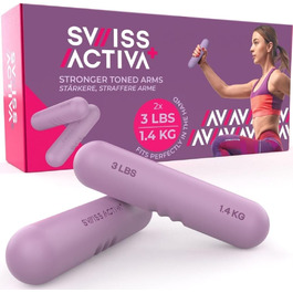 Гантелі Swiss Activa+ для жінок, набір 2 шт по 1,4 кг, силікон та чисте залізо, універсальні гантелі для фітнесу і зміцнення рук