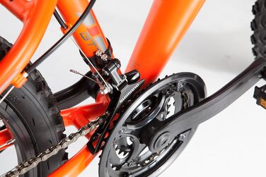Дитячий гірський велосипед 20'' Moma Bikes, алюмінієвий, 6 швидкостей Shimano, дискові гальма, передня амортизація