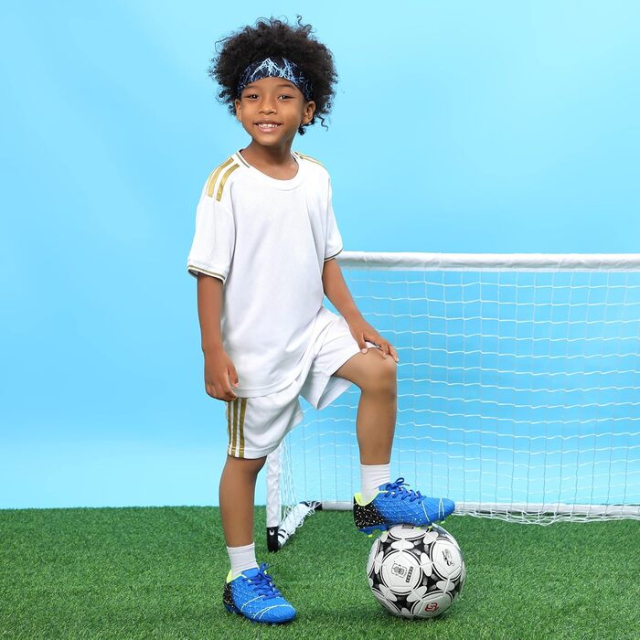 Дитячі футбольні бутси Hawkwell для твердого поля, чорно-зелені (30 EU, синьо-зелені)