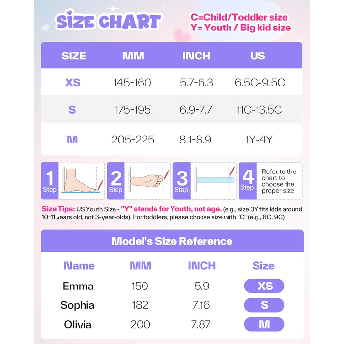 Дитячі ролики Sportneer з захистом, регульовані ролики з 8 світлими колесами, для дівчаток, дітей, підлітків, початківців, для занять в приміщенні та на вулиці, фіолетовий S (EU 30-33)