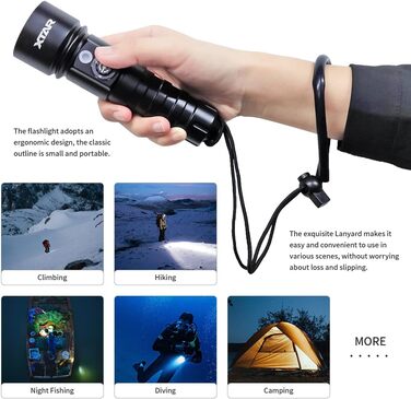 Ліхтар Xtar D26 для підводної фотографії, 1100 Lm, водонепроникний до 100 м, з бічним перемикачем