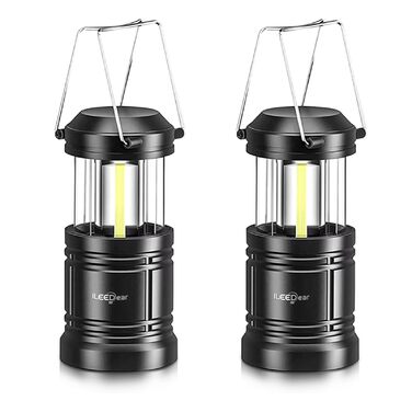LED кемпінговий ліхтар на батарейках, портативна ультраяскрава лампа, складаний ліхтар для кемпінгу, набір для виживання, для походів, надзвичайні ситуації, 2 шт.