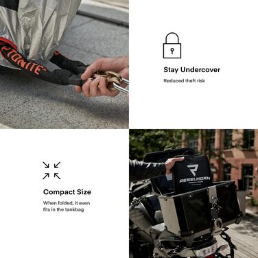 Чохол для мотоцикла REBELHORN Cover II Top Box - міцний поліестер, захист від крадіжки, чорний S