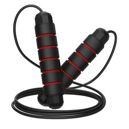 Стрибкове канат ALPHA PULL® з регулюванням - для фітнесу, тренувань, дорослих та дітей - з антиковзними ручками (червоний/чорний)