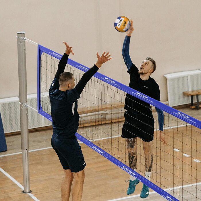 Професійний волейбольний комплект Weiss: сітка 32x3.3FT з двома сталевими тросами та бічними стійками для двору, школи, майданчика