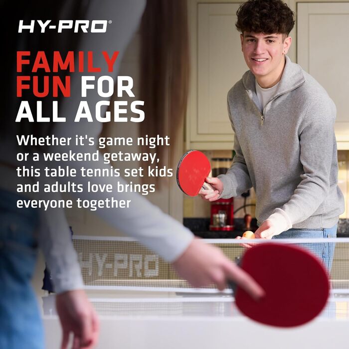 Набір для настільного тенісу Hy-Pro для 2 гравців: 2 ракетки, 3 м'ячі, сумка для зберігання, м'ячі 3 зірки