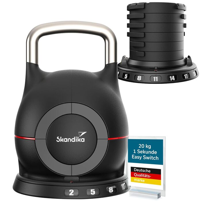 Набір гантелей Skandika Hanteln Paino: регульовані, 1.5-24 кг, штанга, гиря, диски. Для дому та спортзалу.