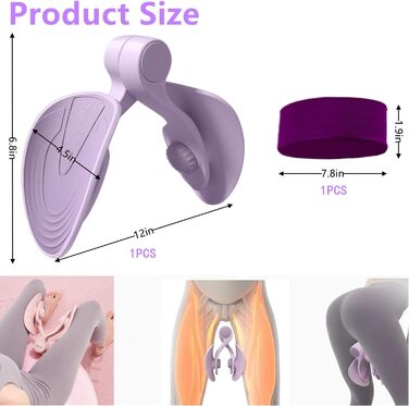 Тренування м'язів тазового дна та стегон для жінок: тренажер для стегон, тренажер сідниць, фіолетовий