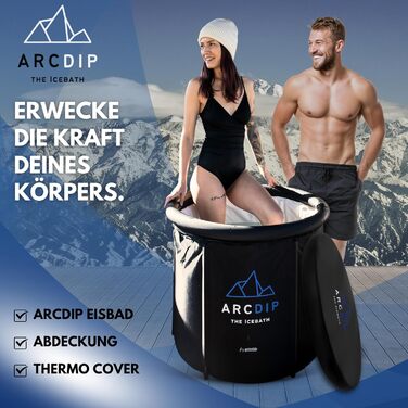 Тоне для заморожування Poolomio® Premium, Ø 80 см, 350 л | Для дому та відпочинку на природі | Комплект з ізольованою кришкою, термометром та сумкою